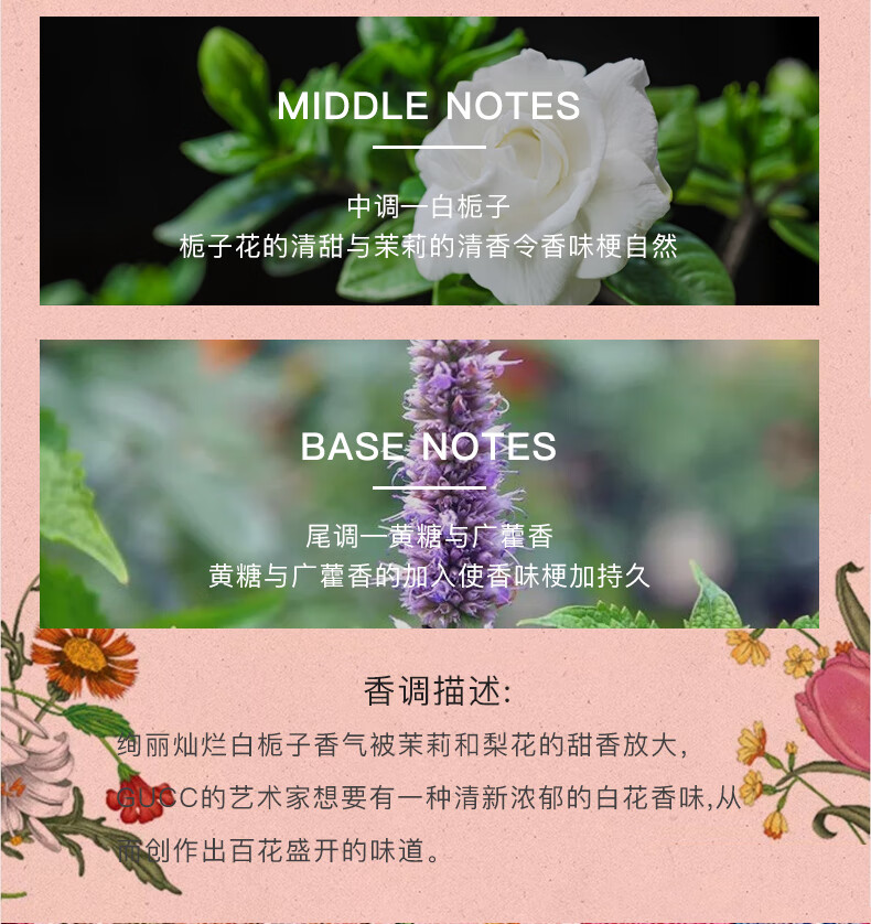古驰（GUCCI）香水女士栀子花淡香水口红套装礼盒香氛送老婆女友闺蜜生日礼物女 【人气王】栀子花淡香水50ML