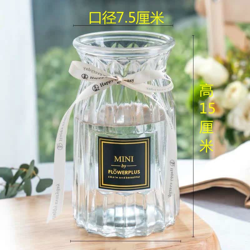 花店花瓶玻璃花瓶铜钱草玫瑰花绿萝水培玻璃瓶干花客厅插花瓶ht 花瓶