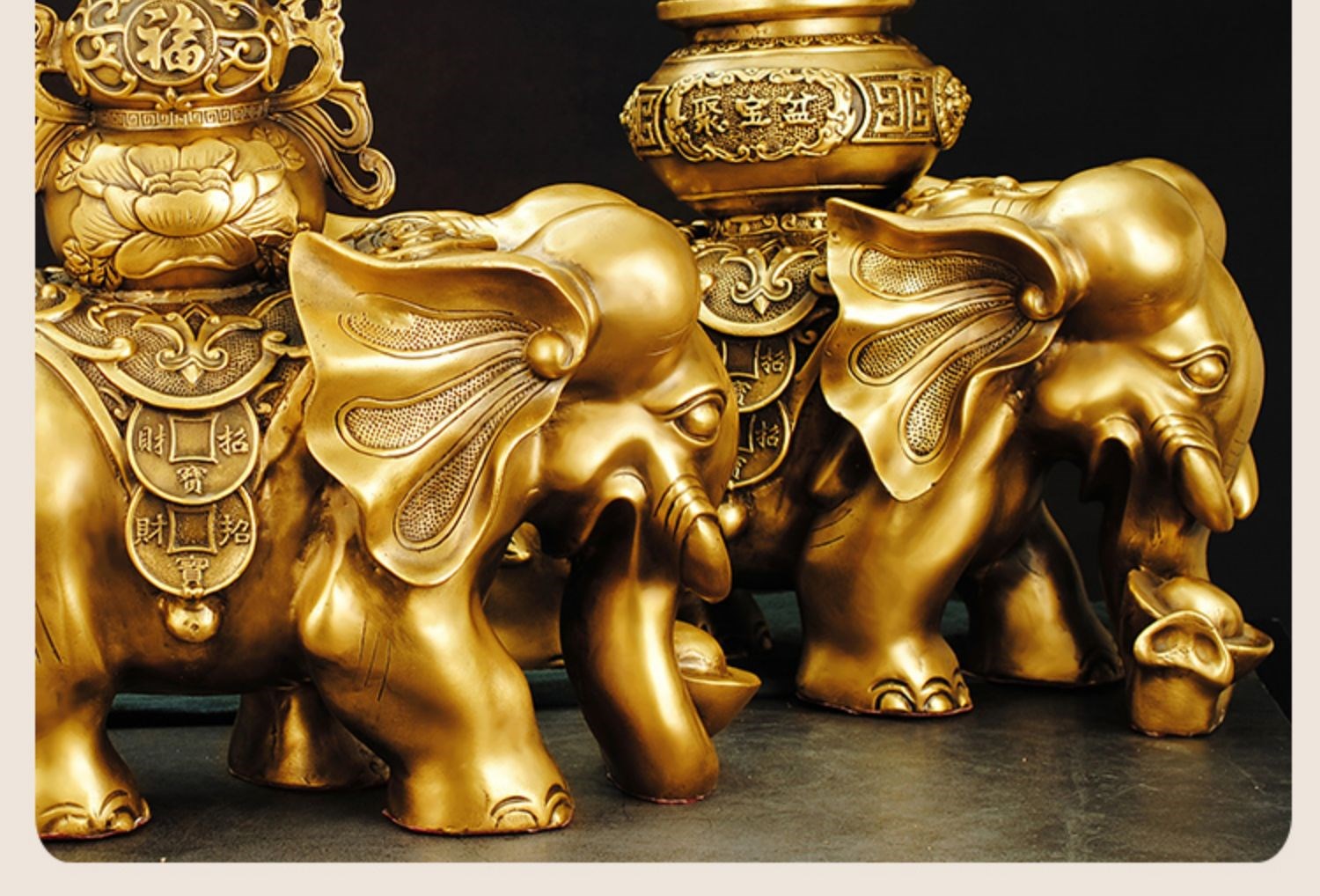 2021新款纯铜大象摆件一对吉祥如意吸财象客厅酒柜吉祥物店铺开业一款