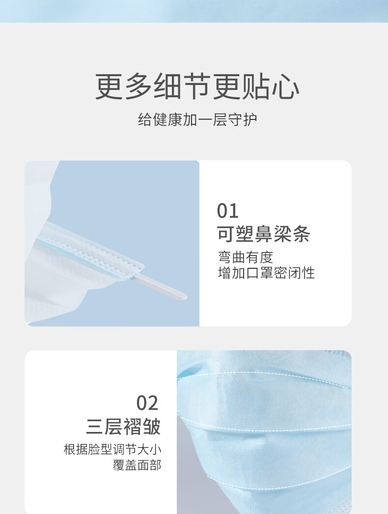 稳健医用外科口罩 一次性医用口罩成人稳健口罩 医用防细菌防喷沫日用防护外科口罩医用 非独立 50只/盒（3盒）