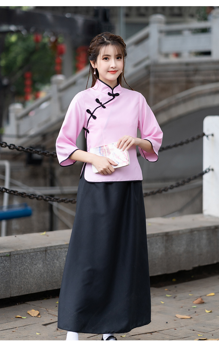 民国学生装女五四青年装民国风女装中山装男班服舞台表演合唱服装班服