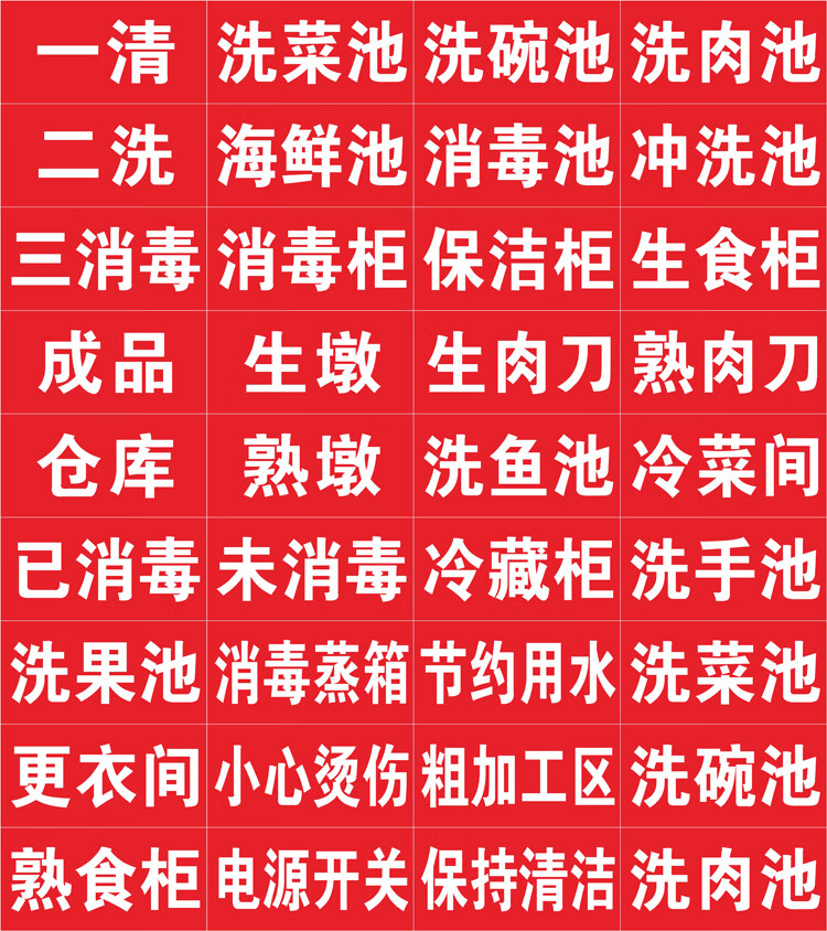 预售洗碗洗肉洗菜池厨房标识墙贴酒店后厨标语餐厅食堂标签贴纸年后