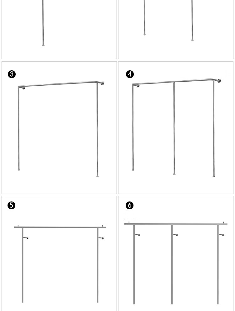 送货上门杏岁服装店展示架上墙不锈钢陈列货架创意落地式挂衣架轻奢