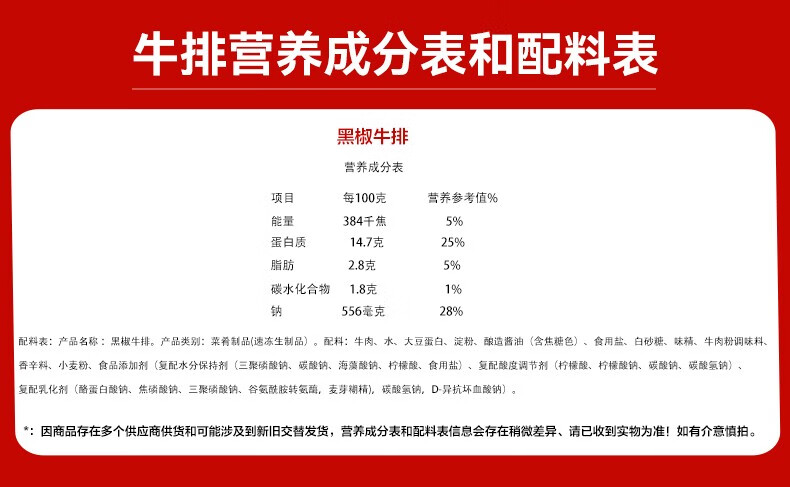 大希地 牛排牛肉生鲜进口肉源国产冷冻黑椒云起调理牛排 10片装