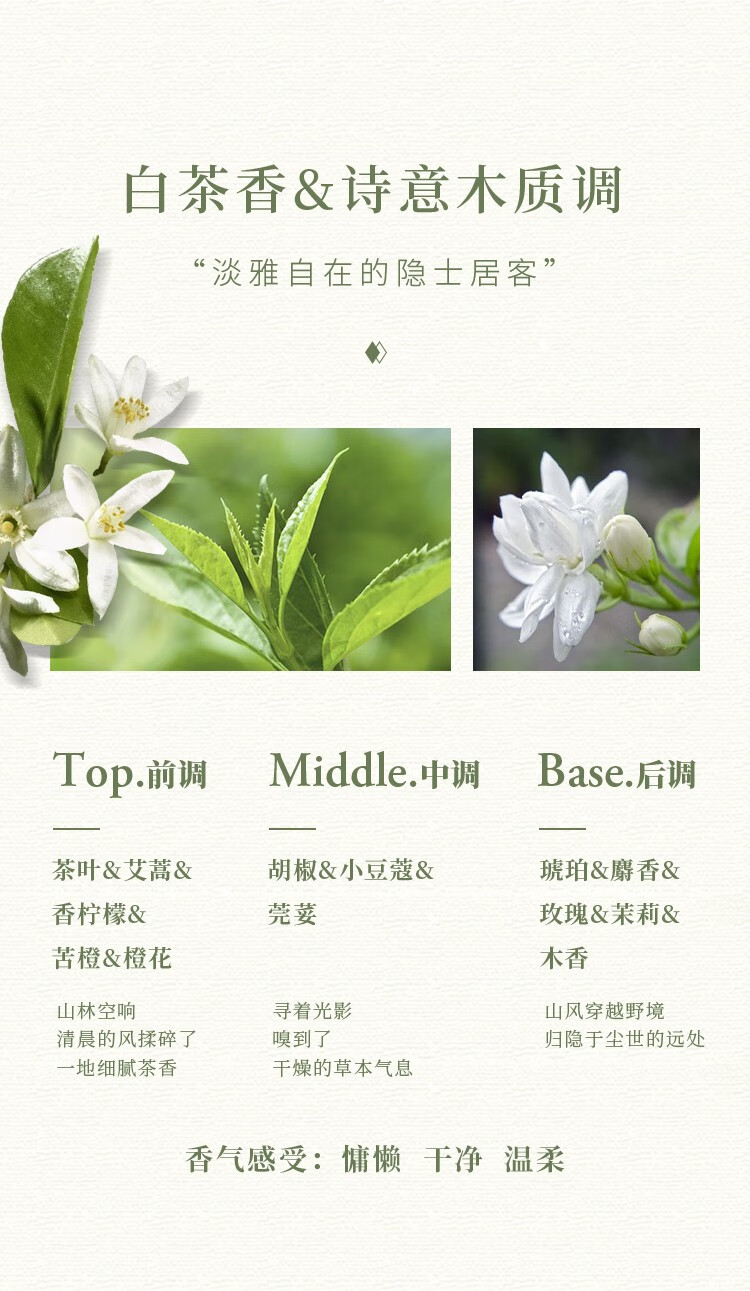 未知气味（Mystery Aroma）520情人节女士香水玫瑰白茶雪松持久留香礼盒送女友礼物套装 江南白茶 香水礼盒 30ML