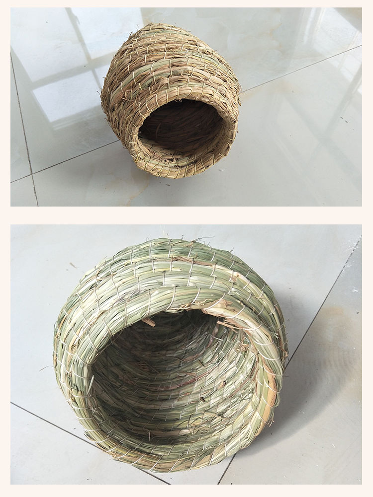 芦丁鸡鹌鹑斑鸠草编鸟窝文鸟牡丹虎皮鹦鹉玩具玄风用品草窝繁殖窝碗状