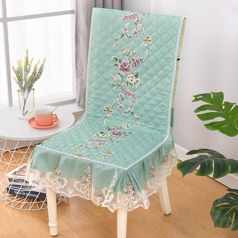 布荷加厚椅子套罩餐桌布凳子套餐椅垫套装连体家用坐垫通用连体定位花