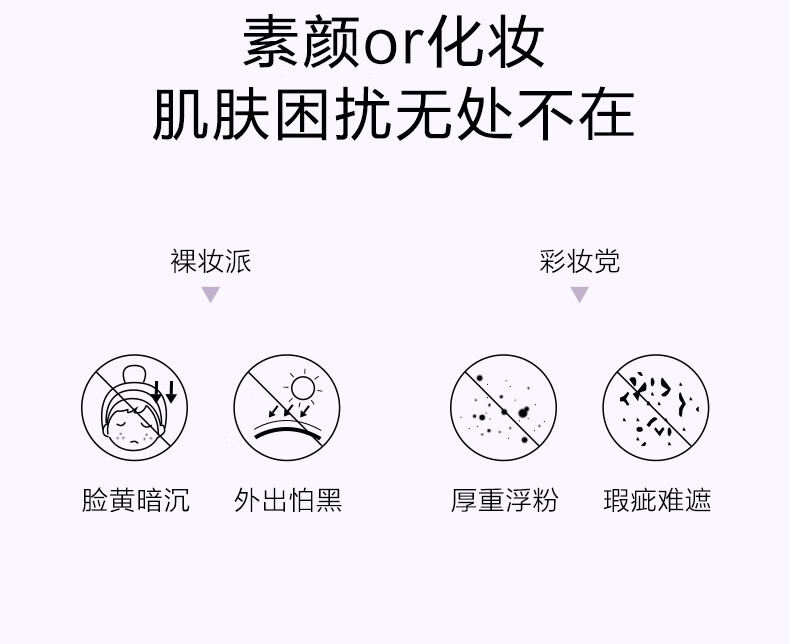 自然堂隔离霜 防晒隔离二合一遮瑕霜 提亮保湿滋润素颜霜懒人霜 紫色隔离+素颜霜