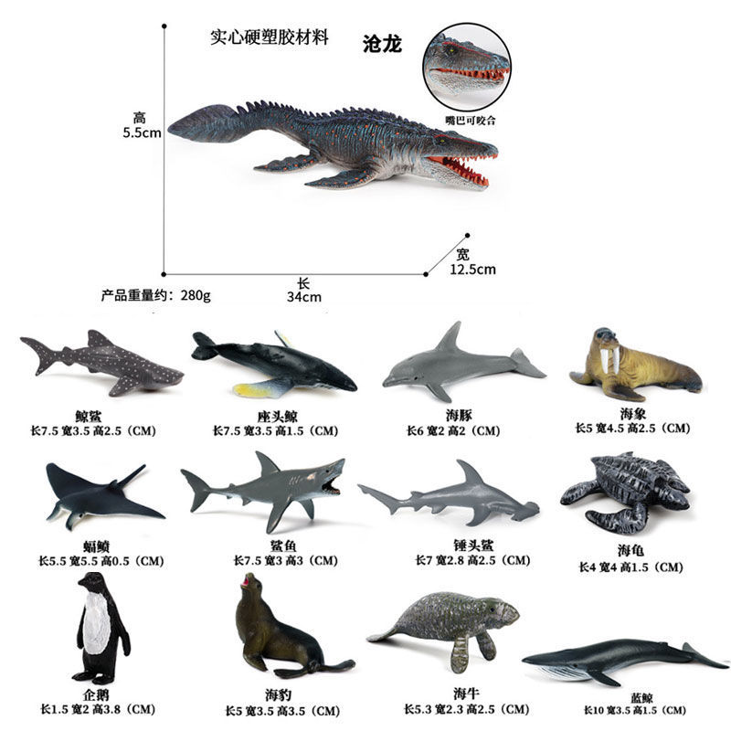 苍龙玩偶软胶侏罗纪世界2沧龙模型超大仿真实心塑料恐龙玩具仿真海洋