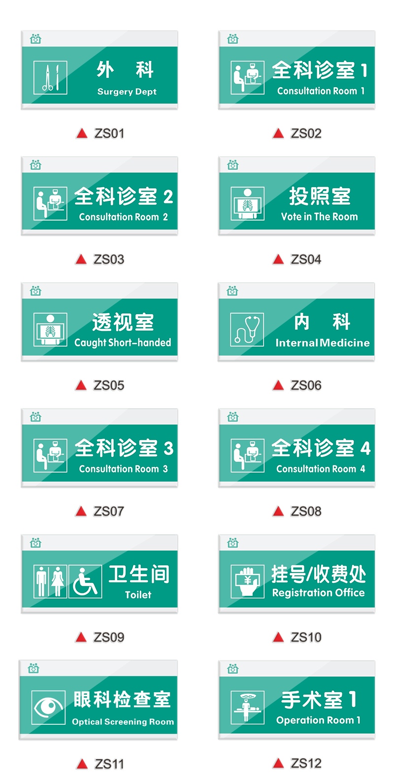 医院科室牌社区诊所导视牌全套院门诊所药房区域标签中医内科牙科口腔