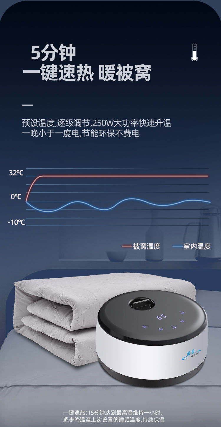 水暖毯双人单人智能电热毯恒温水循环家用电褥子除螨辐射除湿金色智能