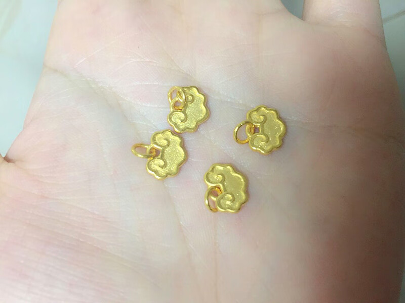 999黄金足金3d硬金小祥云吊坠diy小配件小祥云1个价格045g