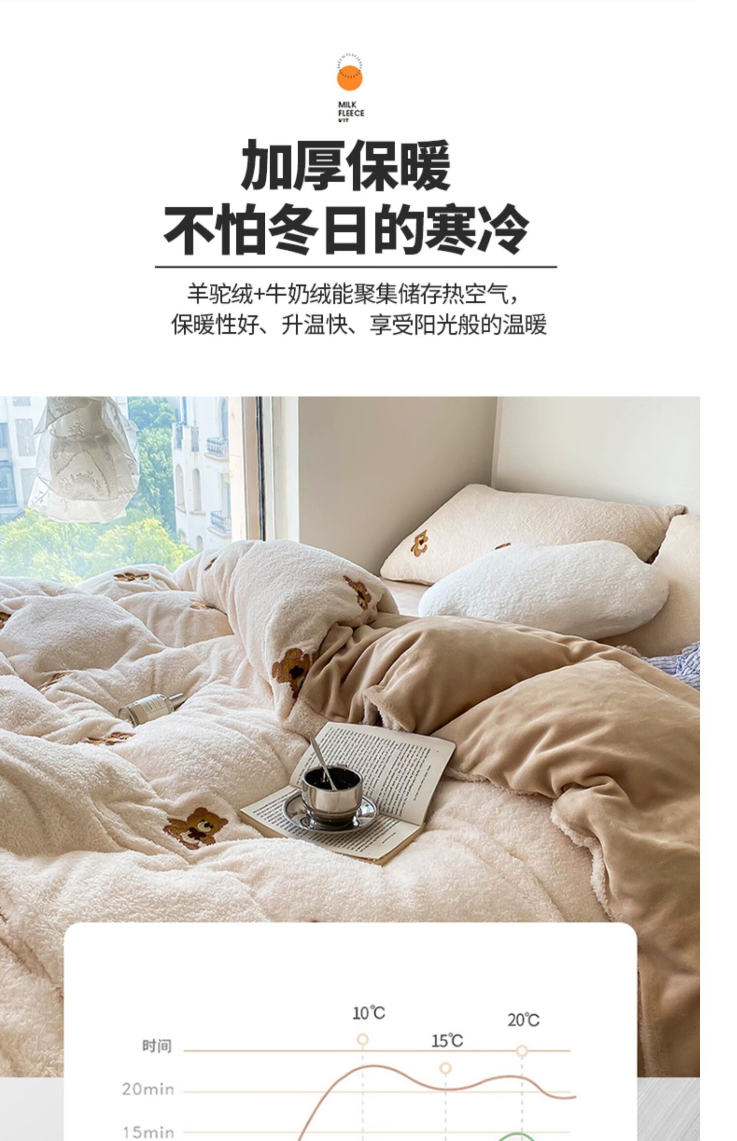 京选优品牛奶绒四件套秋冬羊驼绒保暖加绒三可爱卡通珊瑚绒学生被套