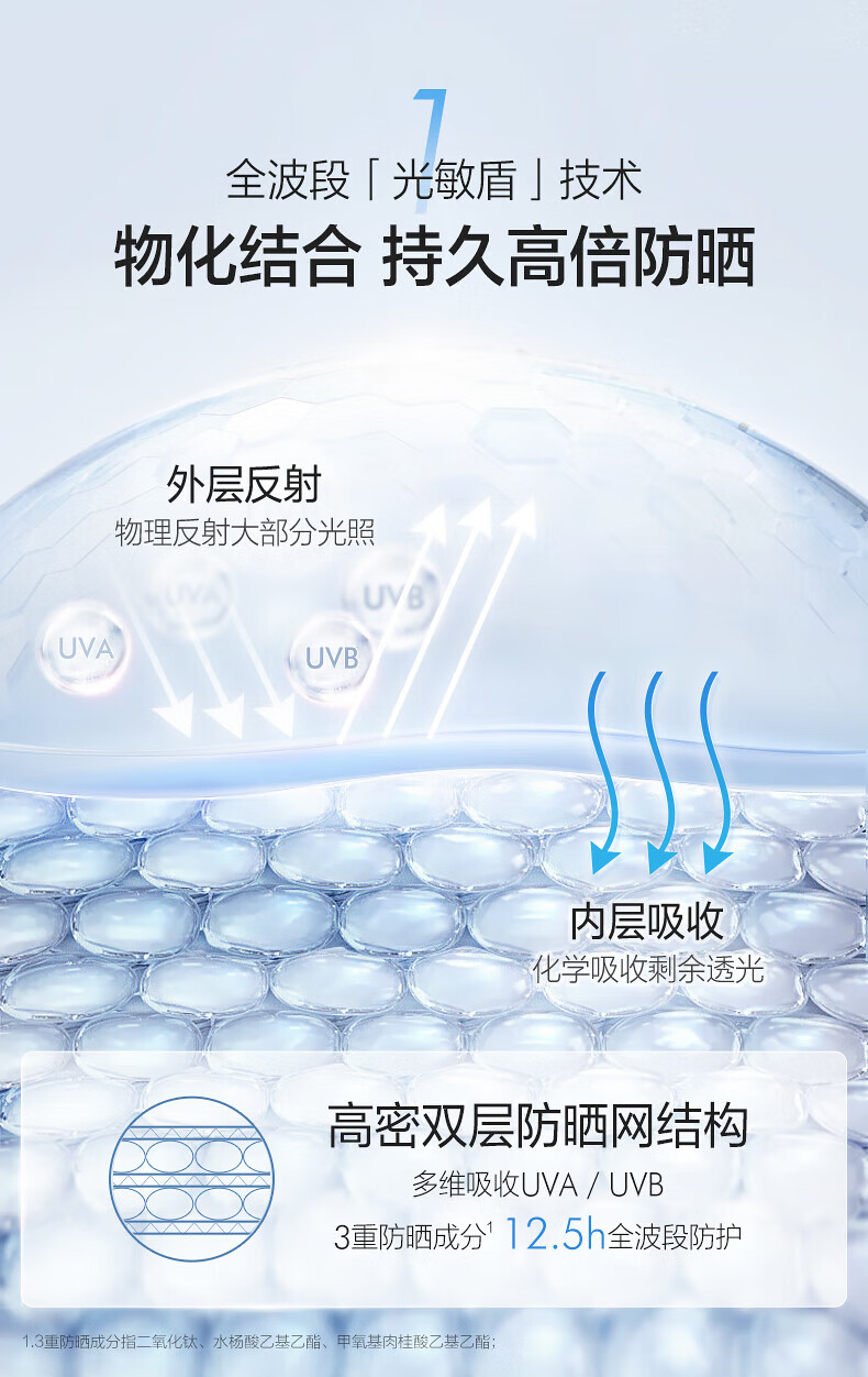 欧诗漫珍珠零感美白防晒乳50g多重防护隔离紫外线清爽妆前乳轻薄 【小光盾】特护防晒霜50g