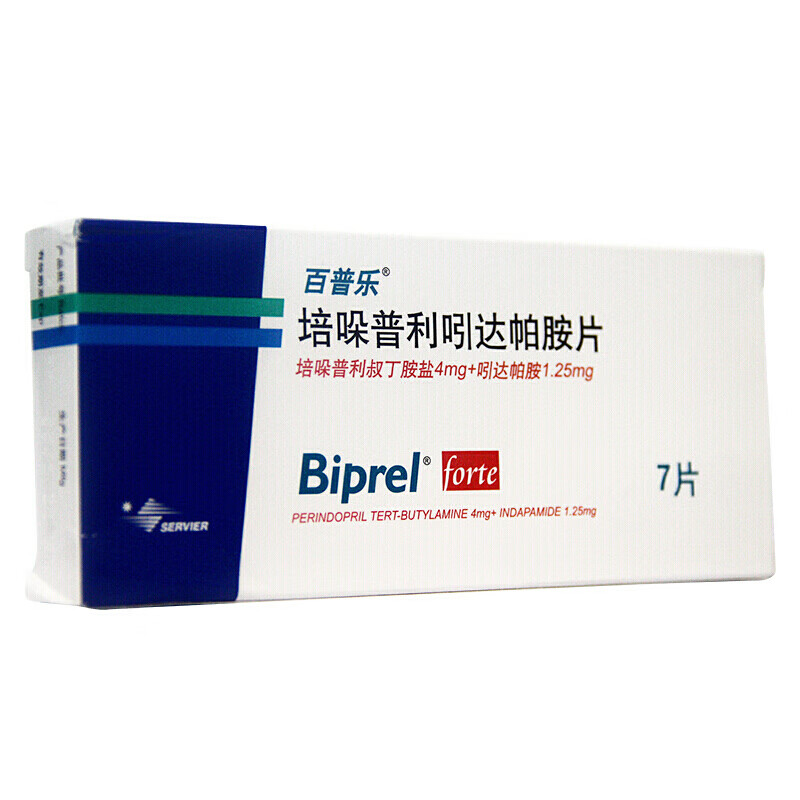 百普乐培哚普利吲达帕胺片4mg125mg7片盒1盒装