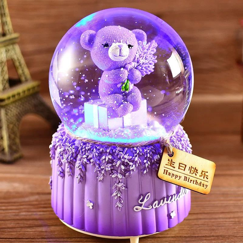 圣诞节房间摆件水晶球音乐盒八音盒雪花男女生闺蜜小朋友同学儿童生日