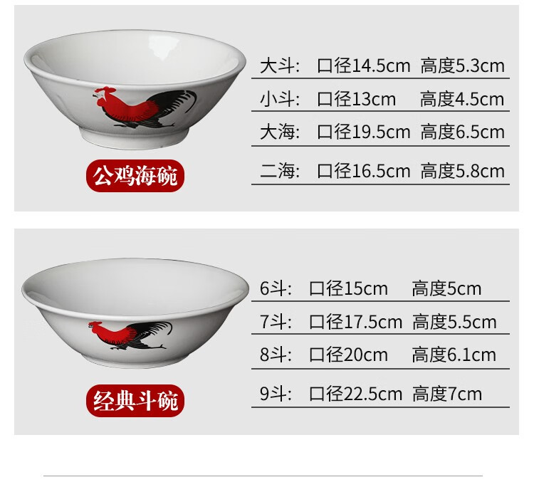 陶瓷公鸡碗怀旧经典老式鸡公碗公鸡寸斗碗tvb周星驰电影道具碗怀旧