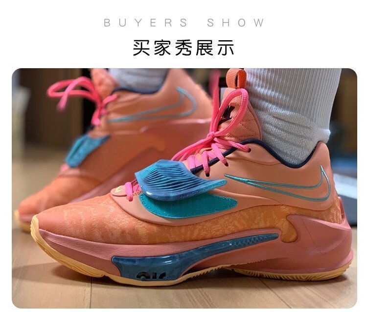 新款纯原字母哥3代zoom3ep篮球鞋黑紫男女气垫耐磨实战战靴字母哥3