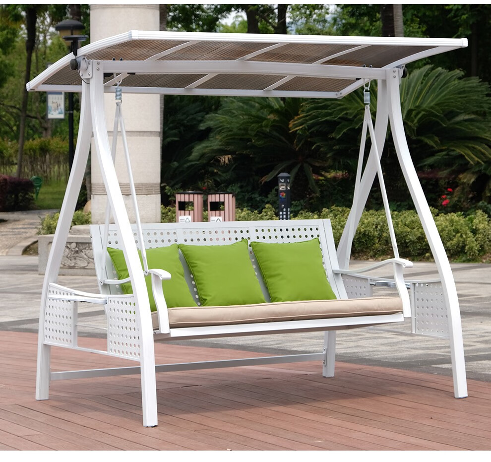 尚伦 Sun Roy户外家具爱情海户外秋千吊椅太阳能秋千椅铝合金秋千户外庭院室外秋千户外秋千摇椅成人 爱情海太阳能三人秋千