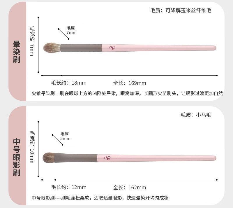 shoushoulang受受狼 小布丁16支套刷散粉刷化妆刷眼影刷腮红高光修容遮瑕眉刷纤维毛美妆工具 粉色 16支套刷（带刷包）