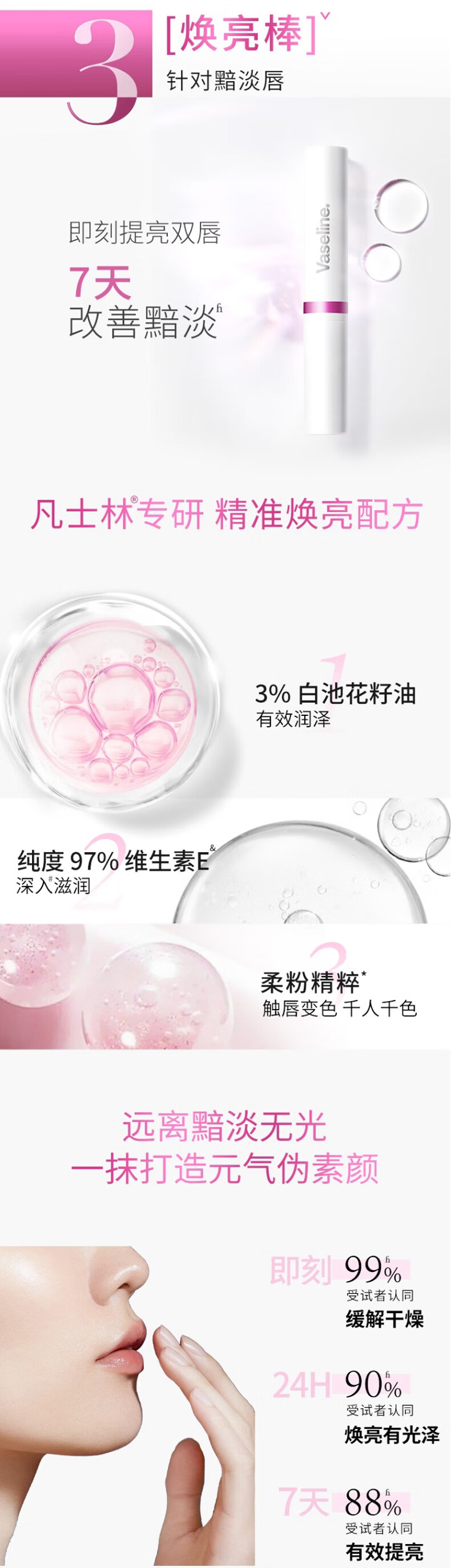 凡士林 润唇膏 (Vaseline)保湿滋润精华焕亮锁水温和滋养弹润护唇膏 数字唇膏4号舒缓特护1.8g+6号淡纹弹润1.8g