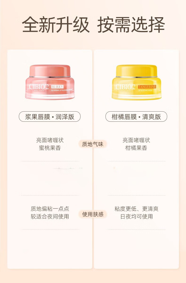 CIBIO'2cibio2唇膜润唇膏女保湿滋润补水睡眠免洗润唇蜜 水蜜桃唇膜*唇膜刷