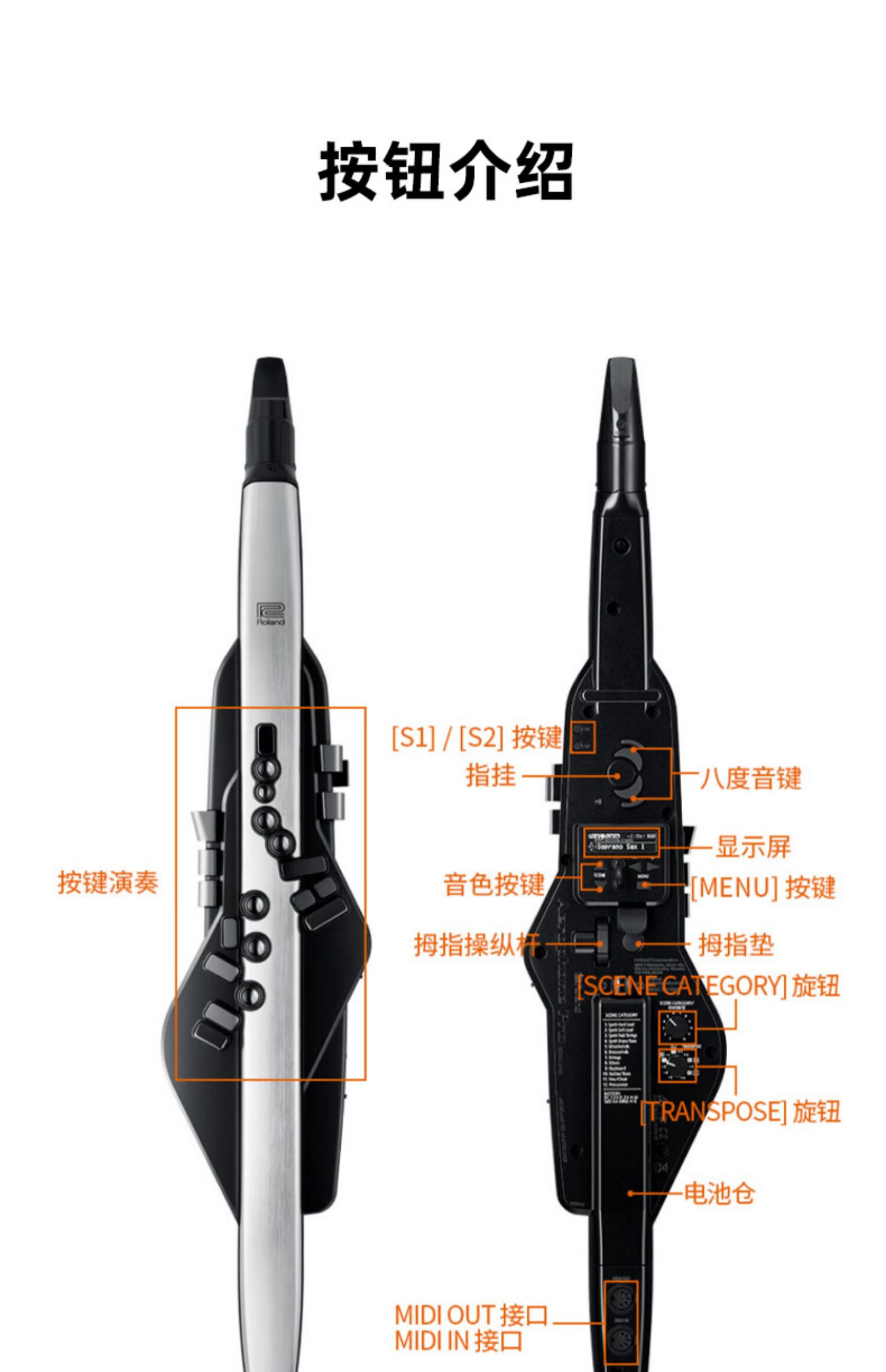 罗兰电吹管ae10乐器大全ae30电子吹管乐器初学者新型电萨克斯定制款