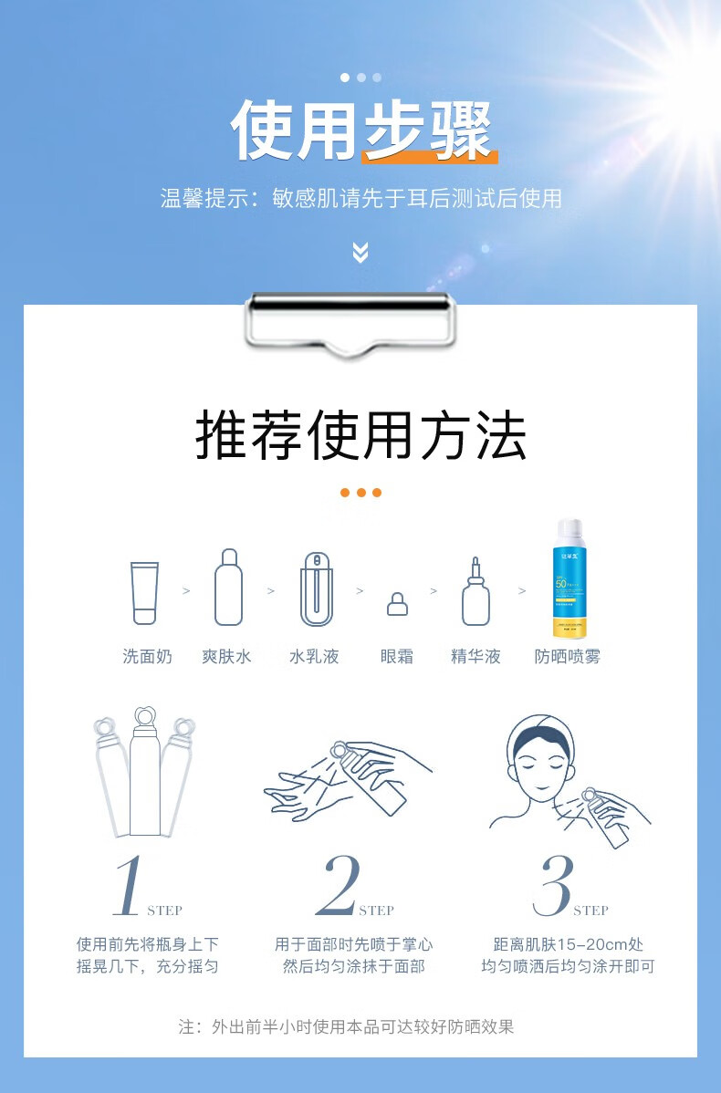 谜草集防晒喷雾面部清爽大学生补水保湿全身不油腻美白男女通用 防晒喷雾150ml*1瓶