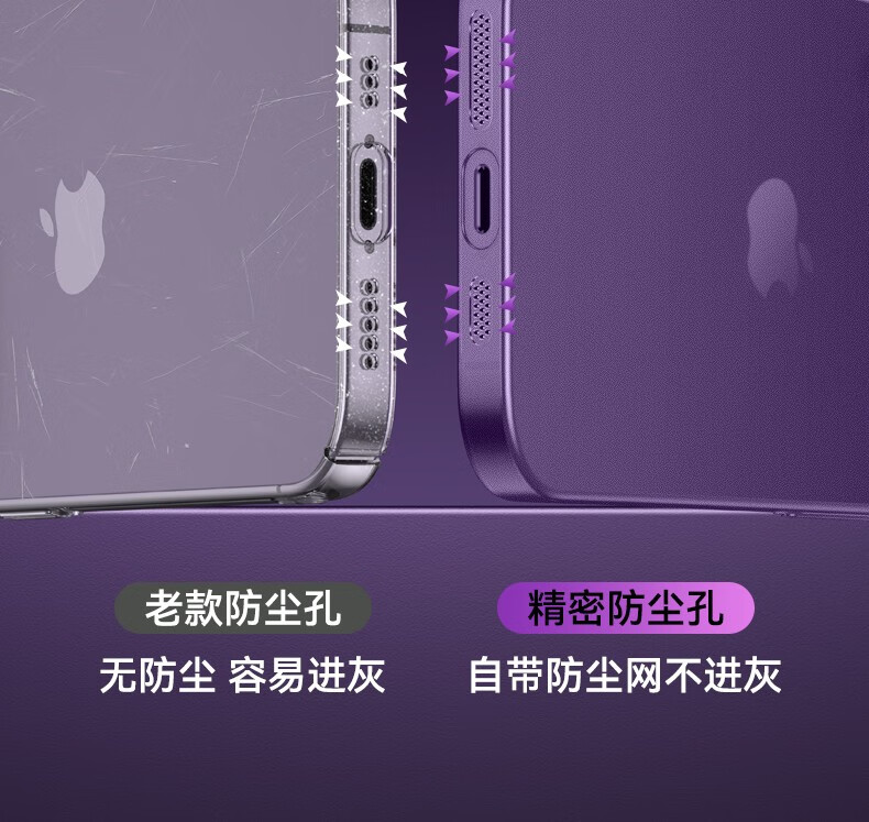 摩斯维【自带镜头膜】苹果14promax手机壳iPhone14保护套镜头全包防摔高端磨砂透明男女软壳 苹果14ProMax【暗紫色】精密防尘孔+镜头膜
