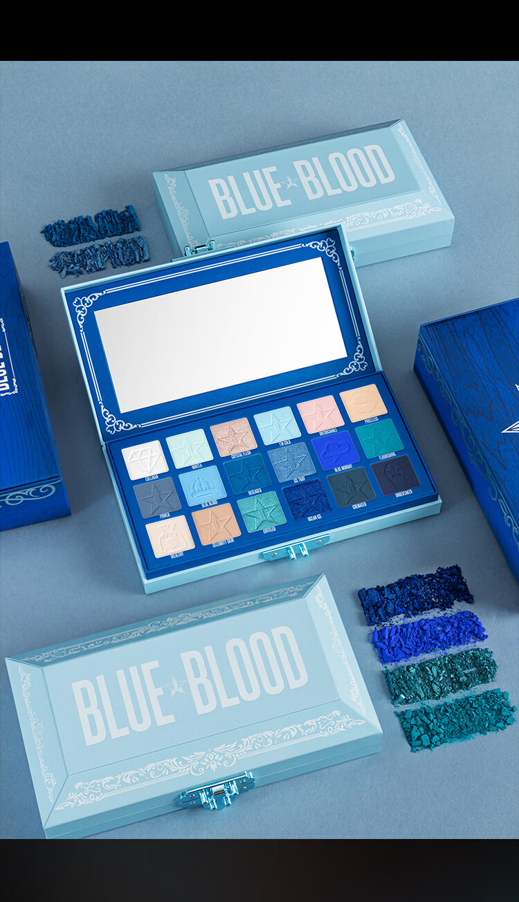 Jeffree Star J姐眼影哑光十八色眼影盘蓝血盘Blue Blood Palette