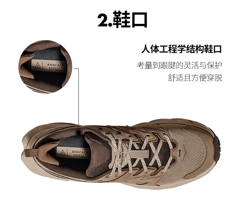 HOKA ONE ONE男女款冬季沐ONE牛津登山LOW桃粉风版户外徒步鞋ANACAPA BREEZE LOW登山 牛津黄/桃粉-女 38详情图片6