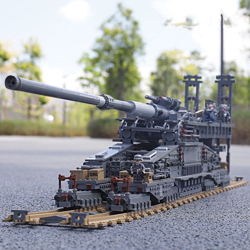 定制古斯塔夫列车炮大型积木超大型二战巨炮模型巨大型sa2萨姆导弹车