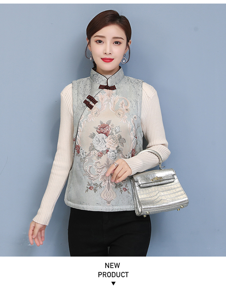 冬季唐装女马甲风中式服装改良汉服中式上衣秋冬过年拜年旗袍小袄加厚