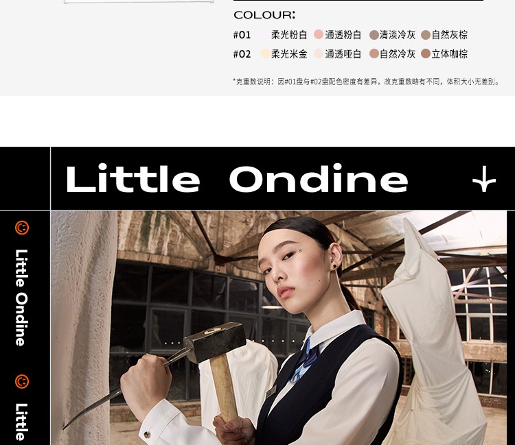小奥汀（littleondine） 小奥汀雕塑家高光修容一体盘大卫修容盘哑光提亮鼻影阴影 01粉调白皙盘（适合白皮） 23.5g