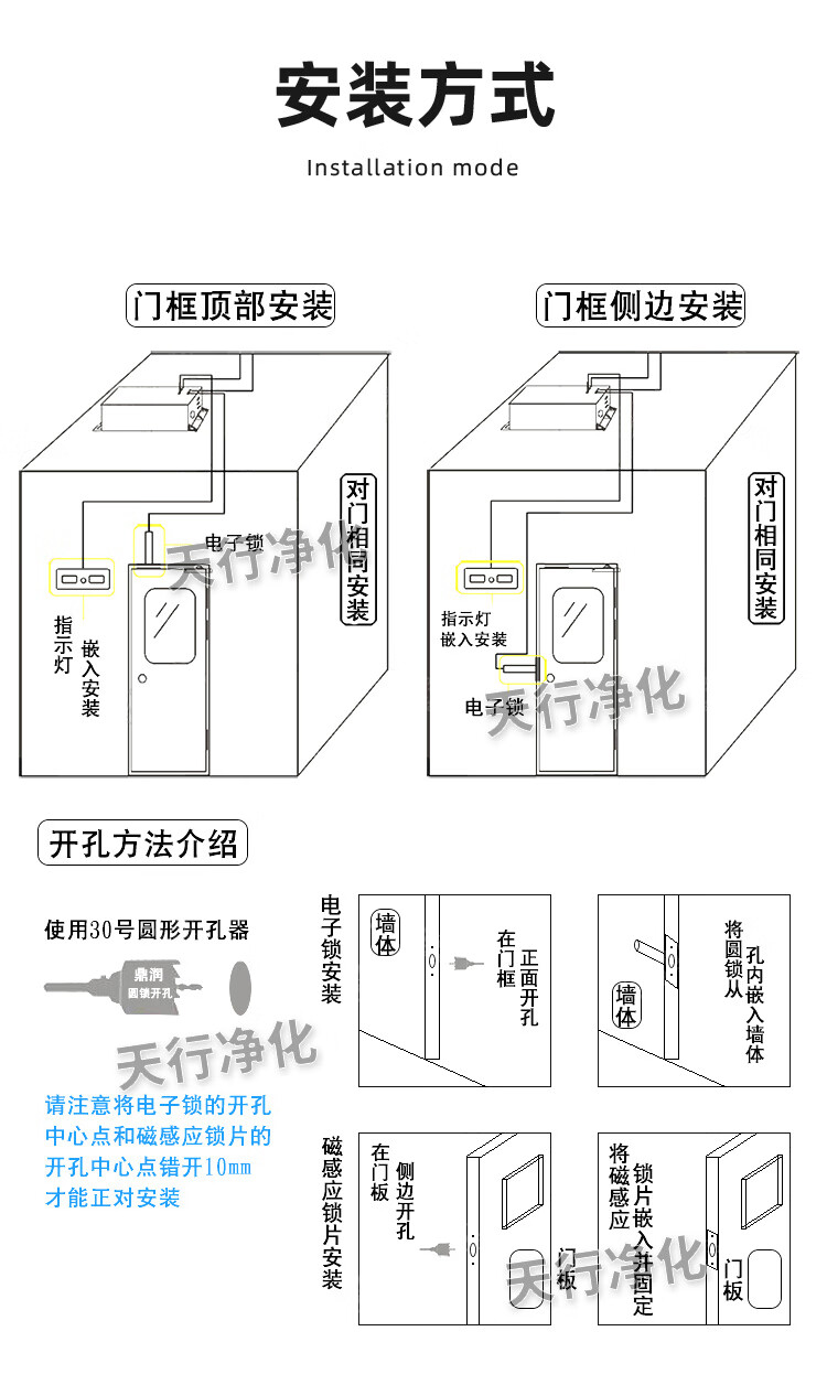 缓冲间互锁两门三门联动洁净室净化车间气闸门互锁装置电子互锁门两门