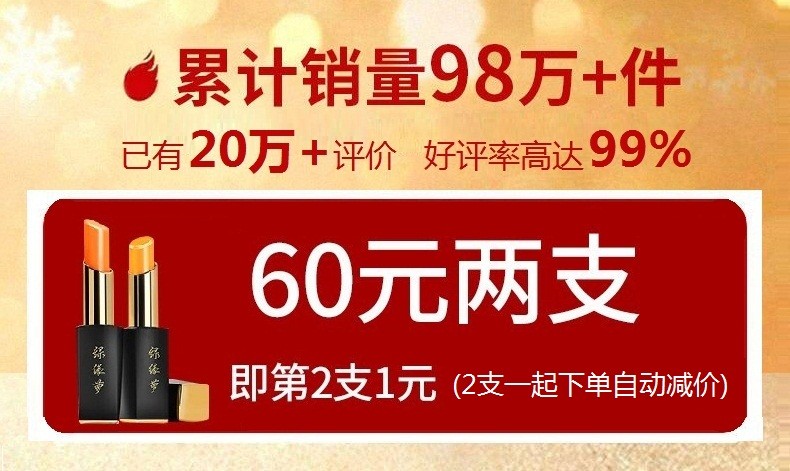 绿缘萝【明星推荐 变色唇膏】胡萝卜素口红变色唇膏不沾杯保湿滋润唇膏 1号裸色口红