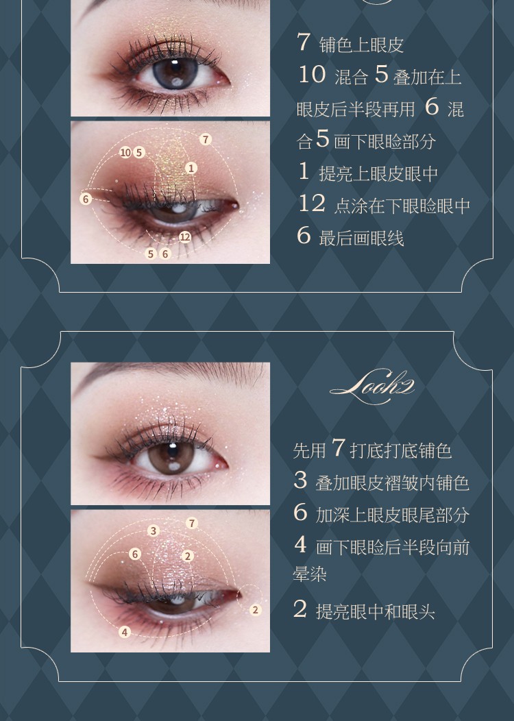 花知晓 马戏团十二色眼影珠光哑光易晕染变色龙眼影盘 01华丽绽放冒险