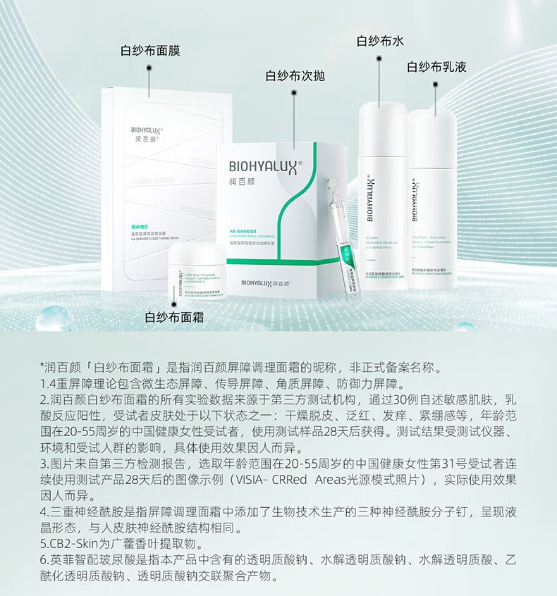 润百颜 玻尿酸屏障面霜 深层强韧肌底 送女友 屏障调理面霜30g