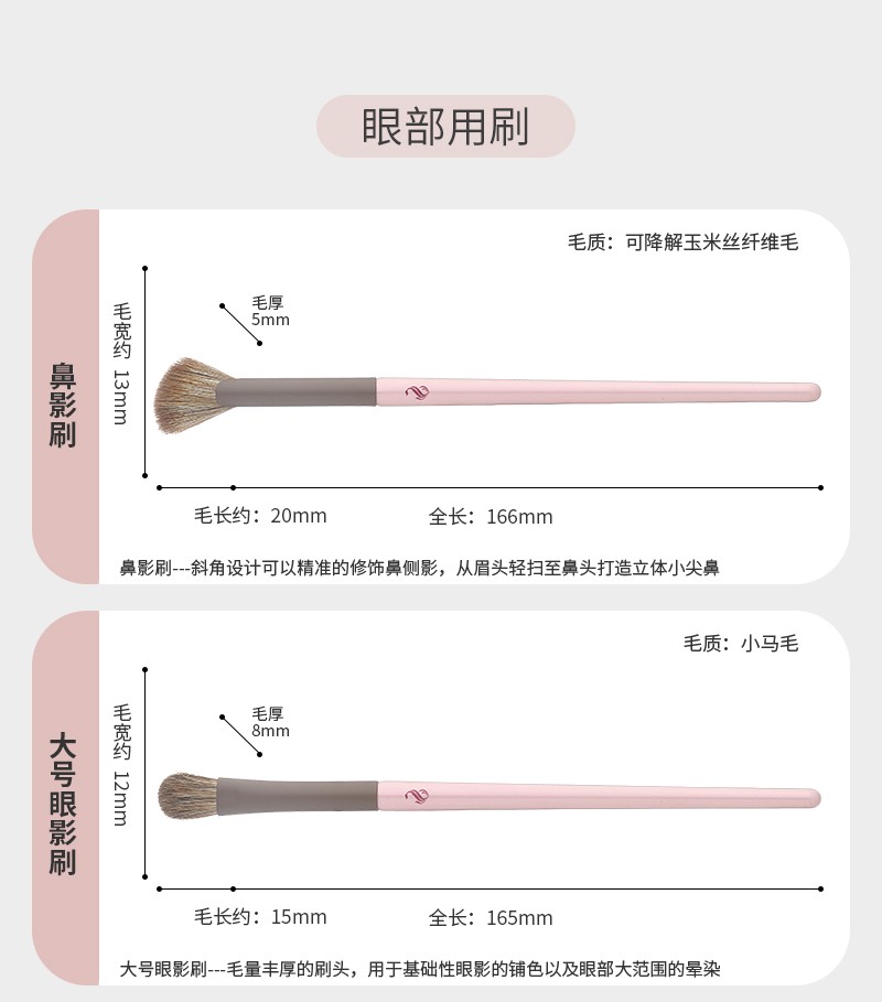 shoushoulang受受狼 小布丁16支套刷散粉刷化妆刷眼影刷腮红高光修容遮瑕眉刷纤维毛美妆工具 粉色 16支套刷（带刷包）
