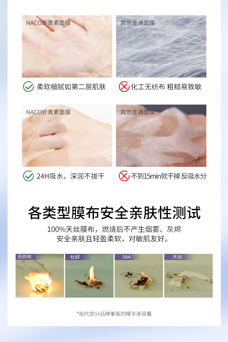NACO虾青素水光莹润面膜熬夜补水保湿去暗沉淡黄提亮肤色急救面膜 虾青素面膜5盒（27片）