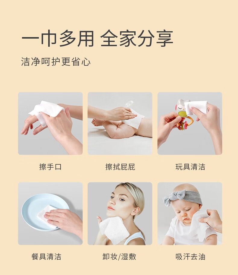 老棉农一次性洗脸巾加厚加大洁面巾擦脸巾美容院抽取式棉柔巾大包家庭装 【店长推荐】20*20cm60抽*6 包