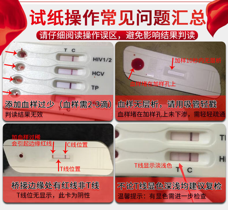 万孚hiv四合一试纸性传染病乙肝四联卡血液抗体艾滋自检测盒医院同款