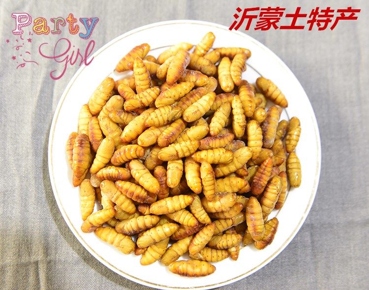 新鲜金丝蛹山东蚕蛹新鲜蝉蛹桑蚕蛹蚕蛹蛹子山东土特产金丝蛹2斤泡沫