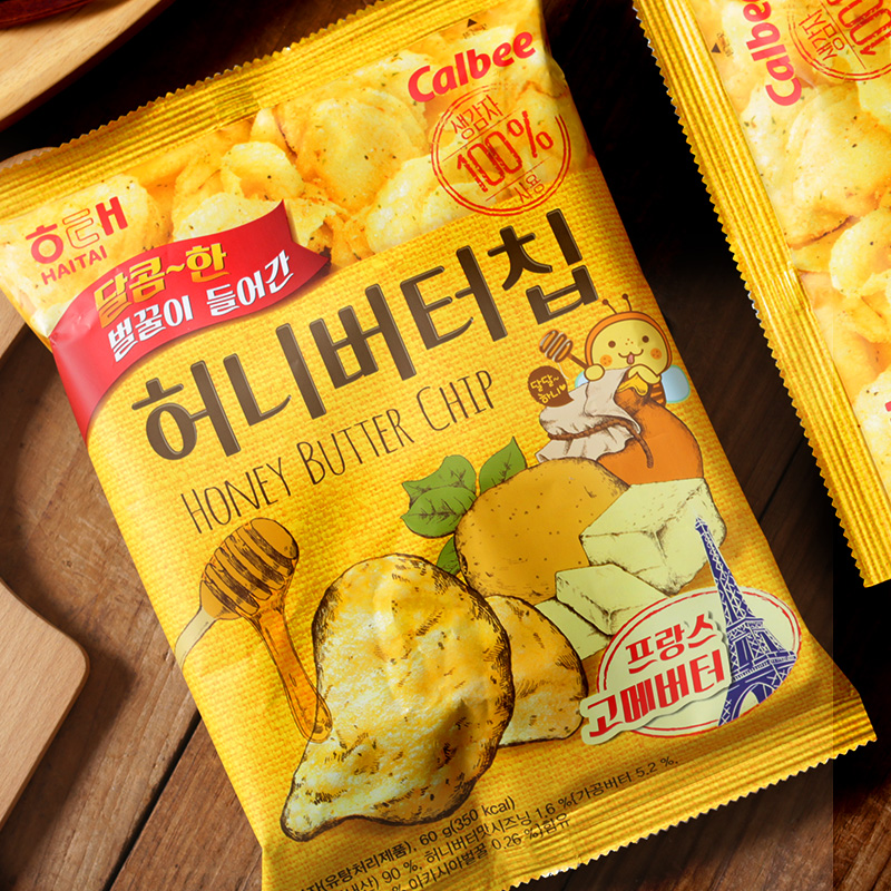 韩国零食海太卡乐比薯片蜂蜜黄油味联名休闲食品小吃解馋6g蜂蜜白奶酪