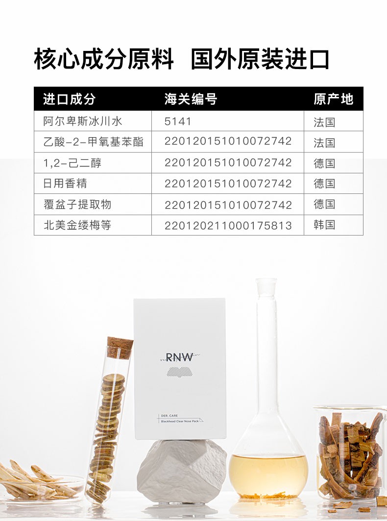 【防伪可查】如薇RNW去黑头鼻贴导出液收缩液套组男女学生 一盒装10片（5片黑头导出贴+5片收缩贴）