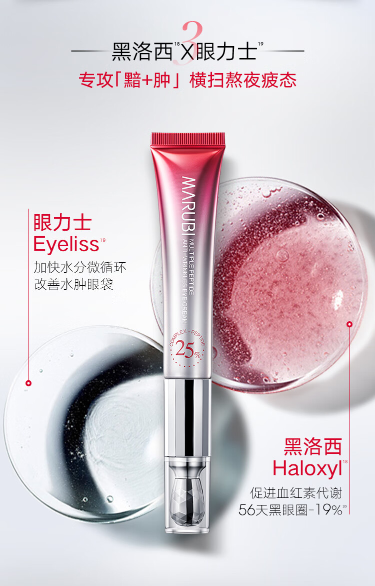 丸美眼霜玻尿酸紧致淡化细纹 改善黑眼圈 眼袋巧克力丝滑精华液护肤品 玻尿酸眼霜25g
