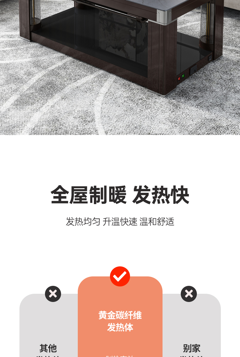 雪中情电暖炉电暖桌长方形取暖桌节能电炉子家用取暖电暖炉取暖桌多