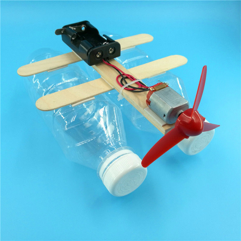 水上快艇科学实验玩具diy手工电动材料风力快艇材料包瓶子自备电池
