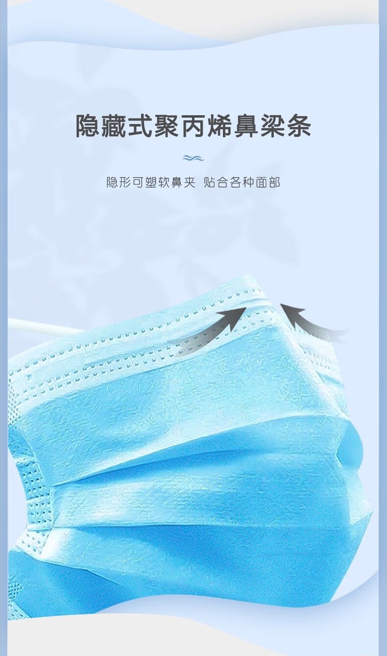 【九朵精选】医用外科口罩独立包装 一次性医用外科口罩医用口罩成人挂耳式防细菌防飞沫隔离病菌三层防护 100片蓝色独立包装