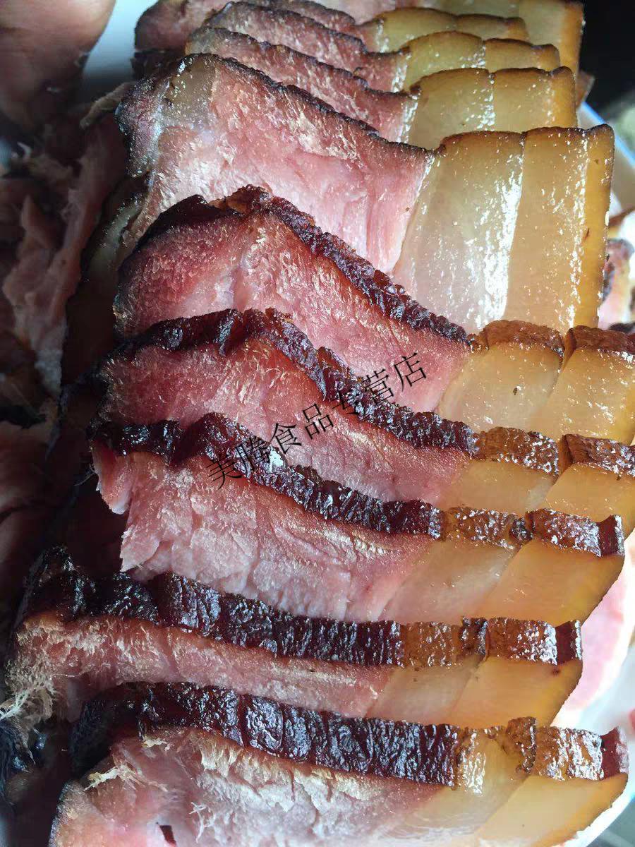 农家自制烟熏腊肉陕南特产安康石泉汉阴陕西柴火土猪肉五花肉熏肉偏瘦